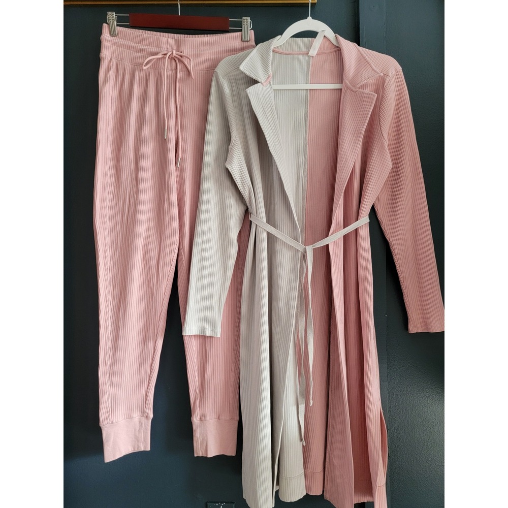 Daily Practice Anthropolgie 2 Pieces Ribbed‎ Henley Lounge Set Small Pastel Pink